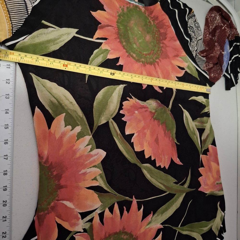 Nothing Matches Mixed Print Floral Striped Ruffle Hem Tunic Top Boho Women - Picture 5 of 6